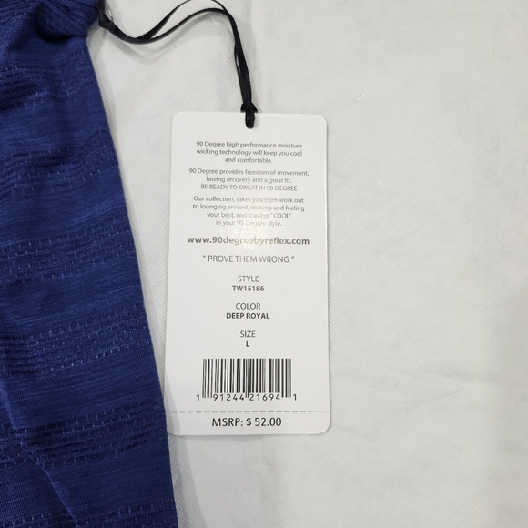 90 Degree By Reflex Size Large Blue Sleeveless Tank Top - Picture 9 of 10